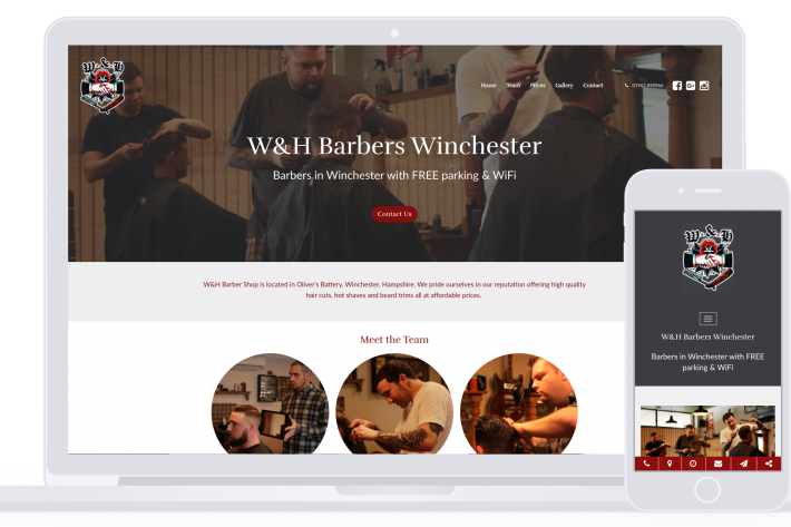 W&H Barber Shop website made by Smart Little Web